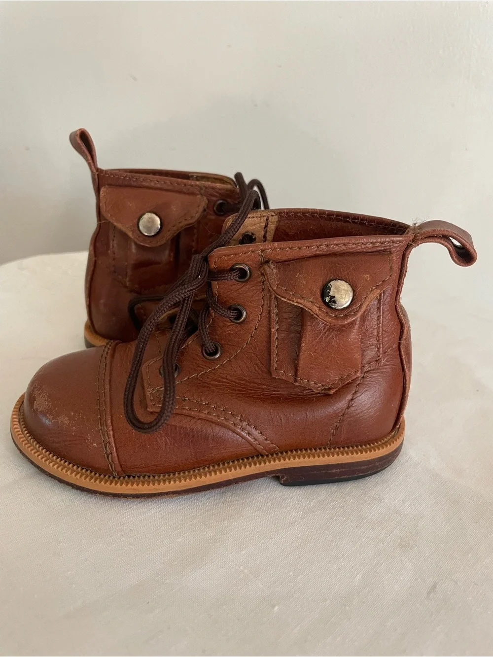 Mikoleon Heirloom Classic Brown Leather Ankle Boots Toddler Size 7/7.5 EU 23